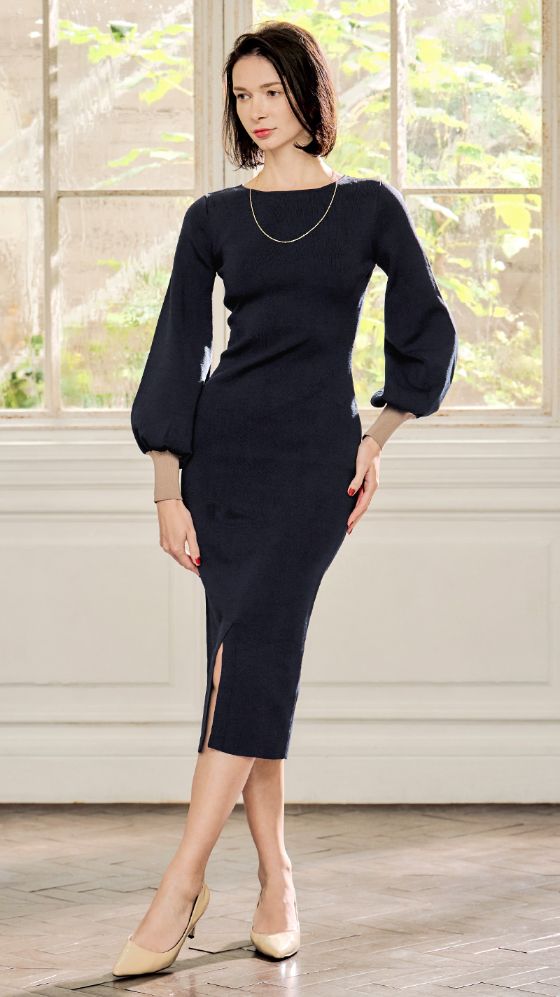 配色カフスニットワンピース｜JENNE(ジェンヌ)公式通販：パリ