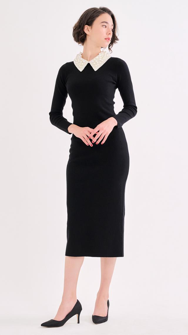 2WAY パール付け襟ニットワンピース｜JENNE(ジェンヌ)公式通販：パリ  