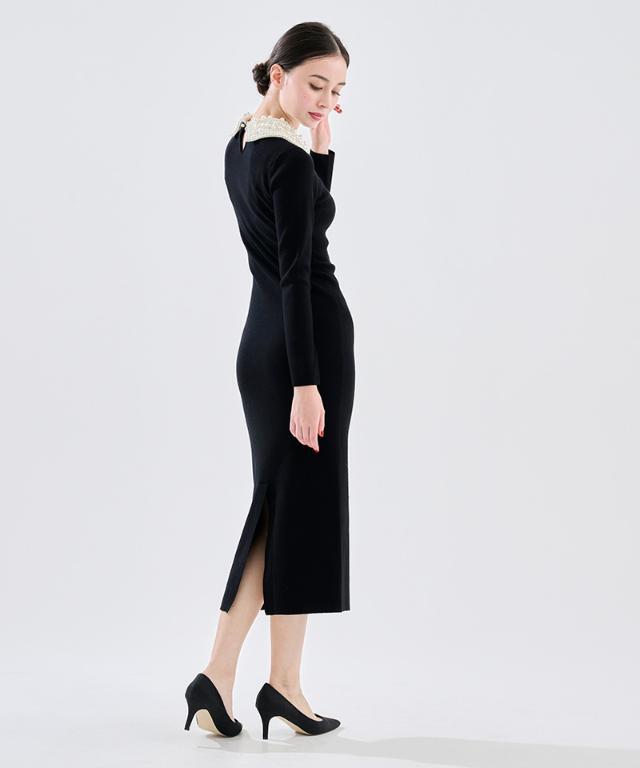 2WAY パール付け襟ニットワンピース｜JENNE(ジェンヌ)公式通販：パリ  