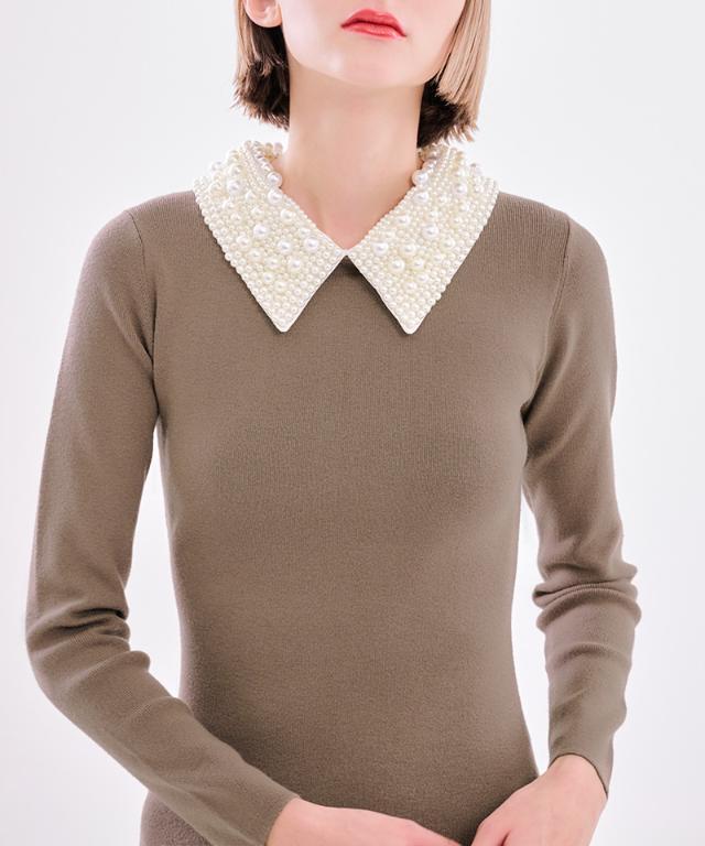 2WAY パール付け襟ニットワンピース｜JENNE(ジェンヌ)公式通販：パリ  