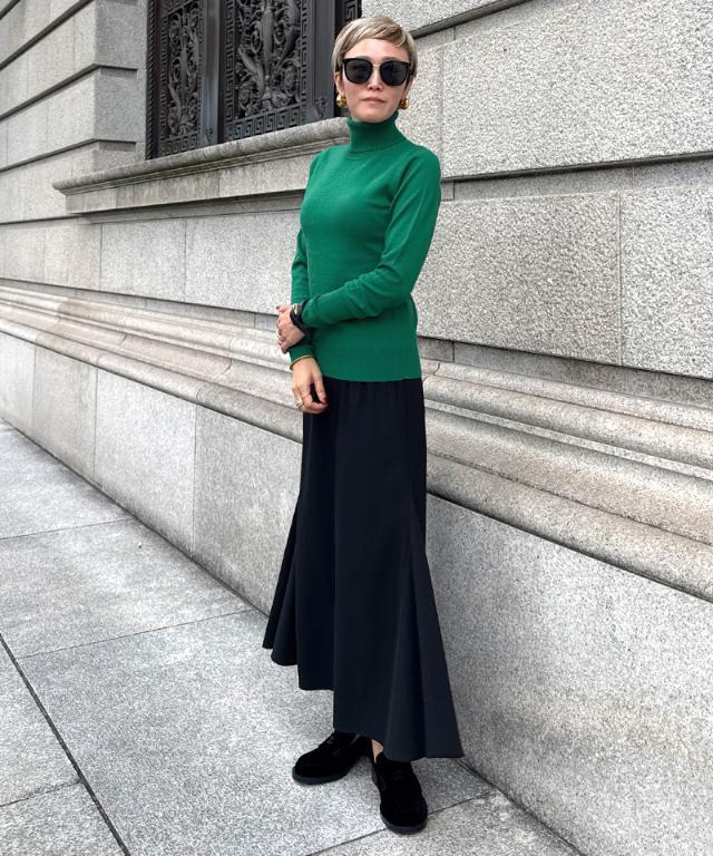 BRIEFING グリーン タートルネック M MEN'S BOUCLE YARN TURTLENECK KNIT（メンズ ブークレーヤン