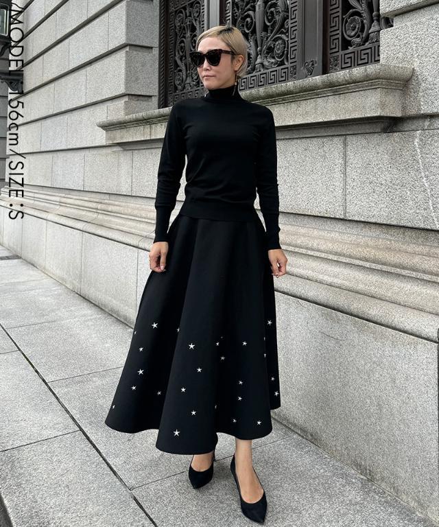 星刺繍ニットスカート｜JENNE(ジェンヌ)公式通販：パリジェンヌのよう 