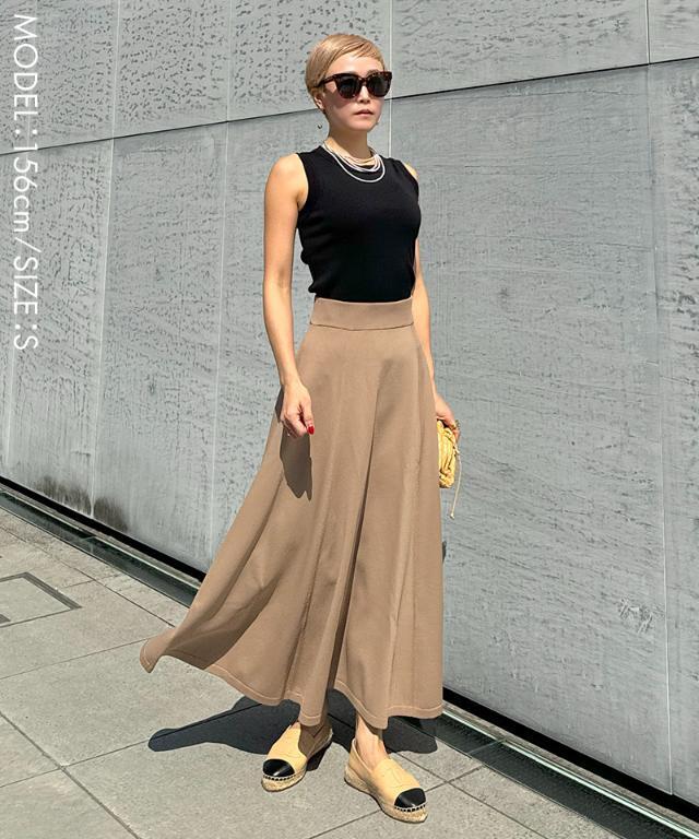 【ジェンヌ】洗える Lサイズ 24SS パリジェンヌ ニット フレア スカート パリジェンヌニットフレアスカート｜JENNE(ジェンヌ)公式通販：パリ