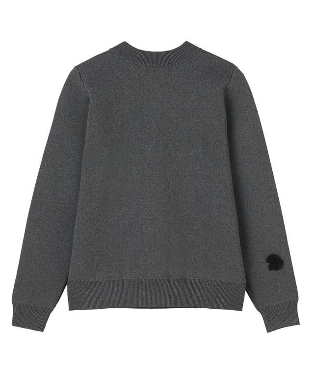 最新　完売　新品！　かぎ針お花モチーフ付きニットカーディガン　チャコールグレー TSUHARU かぎ針お花モチーフ付きニットカーディガン グレー ツハル SM2