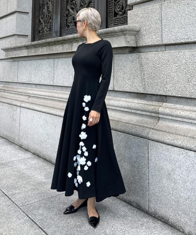 JENNE 花柄半袖マキシワンピース ホワイト/ブラック JENNEフラワーワンピース｜JENNE(ジェンヌ)公式通販：パリ