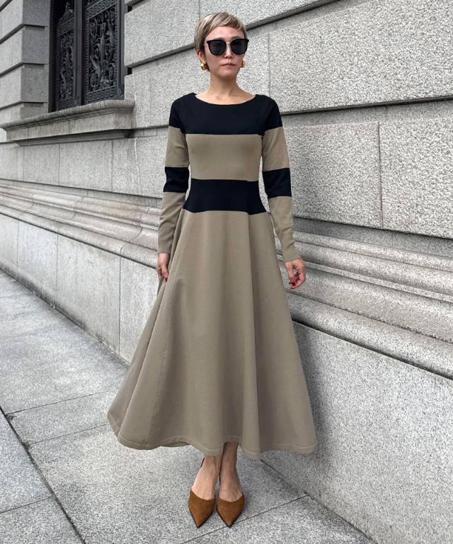 現行極美品　y-3 ニットワンピース　切り替え　ダブルジップ　コート　羽織り 配色美ラインニットワンピース｜JENNE(ジェンヌ)公式通販：パリ