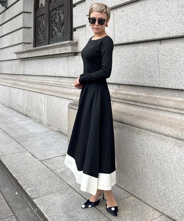 ジェンヌ　配色美ラインニットワンピース　ブラック　L 未使用品✨ 配色美ラインニットワンピース｜JENNE(ジェンヌ)公式通販：パリ