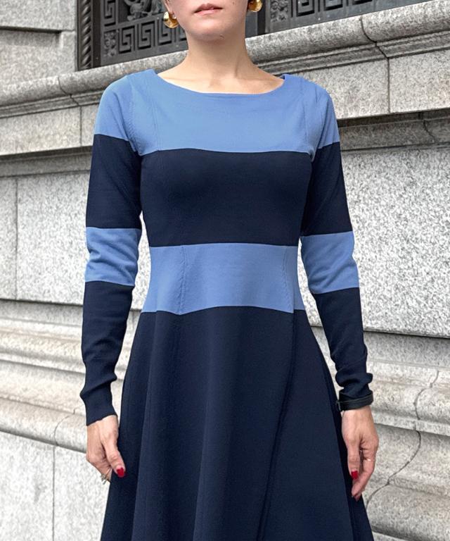 JENNE美ラインニットワンピース ネイビー S JENNE美ラインニット