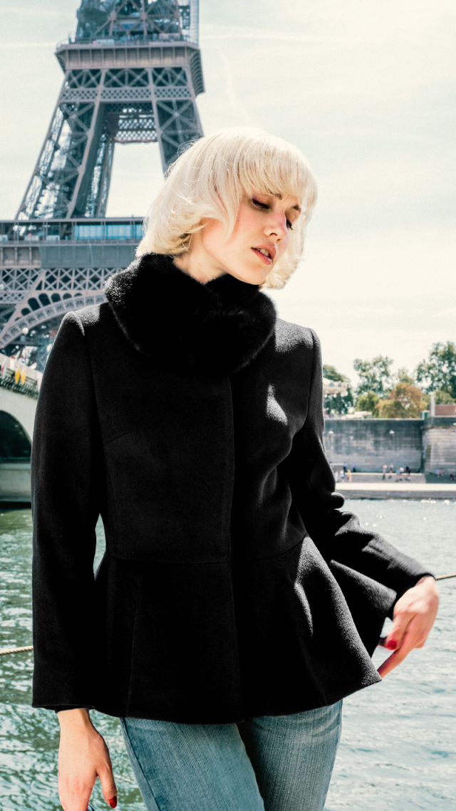 エコファー襟付きペプラムショートコート｜JENNE(ジェンヌ)公式通販  