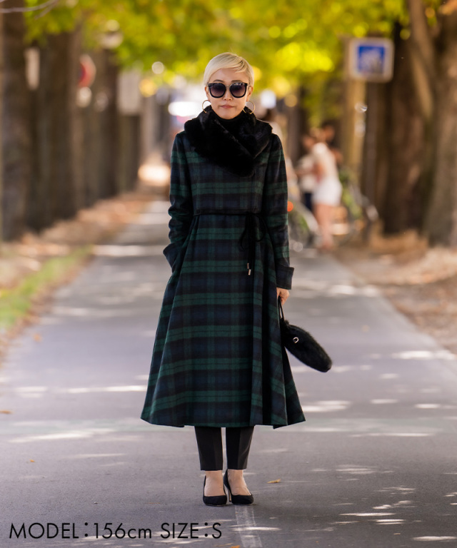 ブラックウォッチフレアロングコート｜JENNE(ジェンヌ)公式通販：パリ  