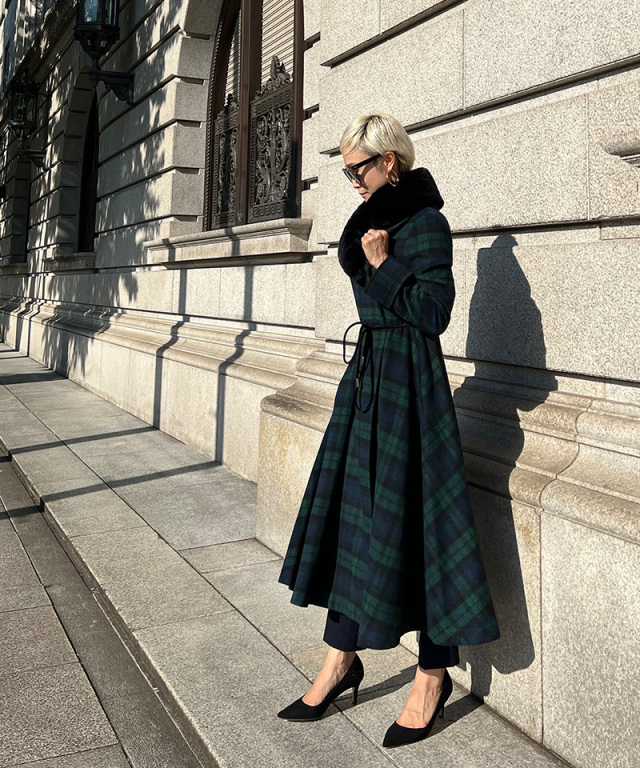 ブラックウォッチフレアロングコート｜JENNE(ジェンヌ)公式通販：パリ  