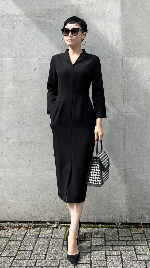 ウイングカラー7分袖タイトワンピース｜JENNE(ジェンヌ)公式通販：パリ  