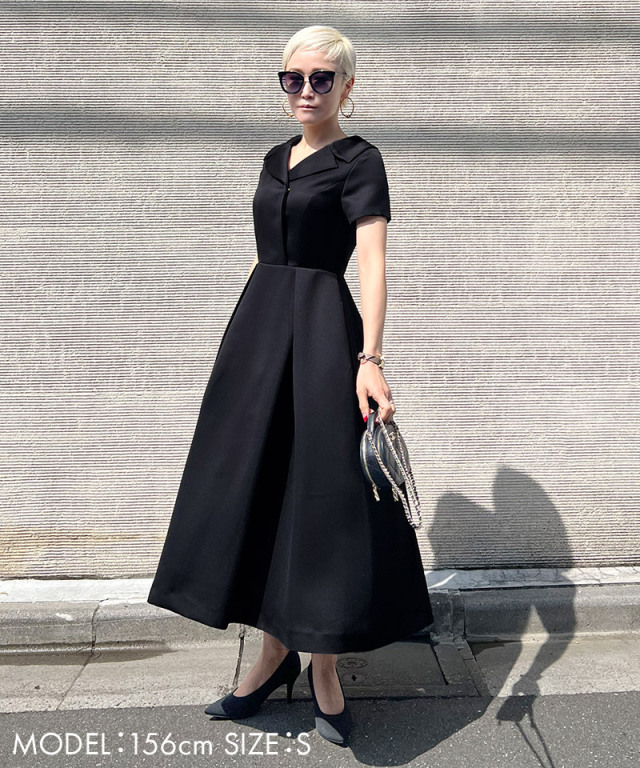 オープンカラー サテンワンピース｜JENNE(ジェンヌ)公式通販：パリ  