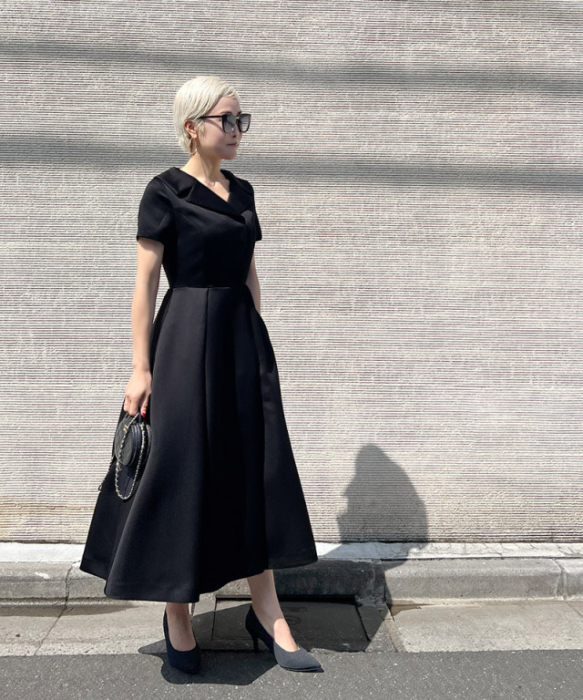 オープンカラー サテンワンピース｜JENNE(ジェンヌ)公式通販：パリ  