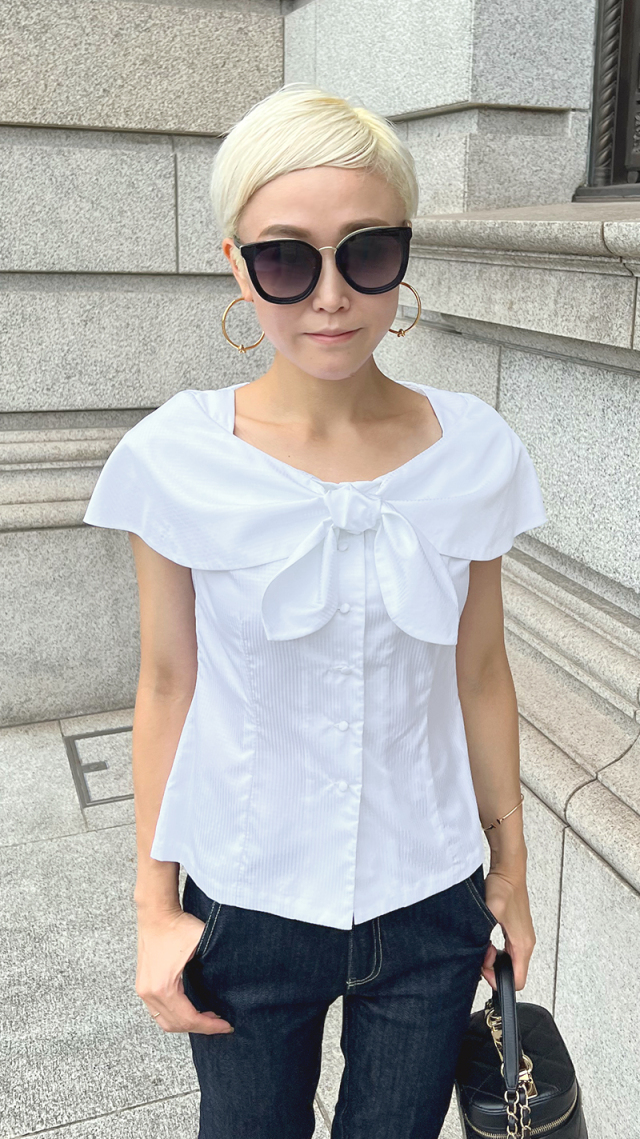 ブラック】naniribbon エレガント ポニーフック ギンガムチェック  