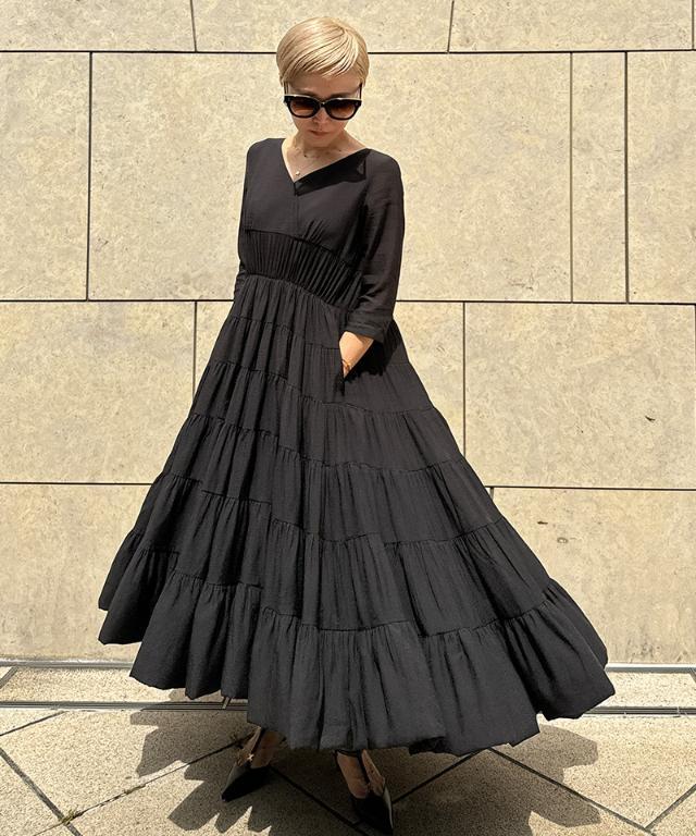 ドラマティック七分袖ティアードワンピース｜JENNE(ジェンヌ)公式通販  