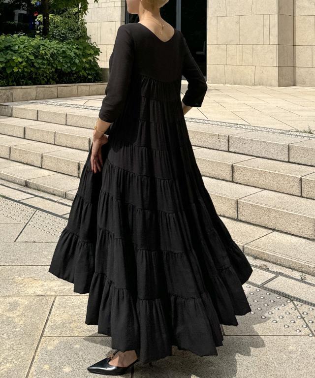 ドラマティック七分袖ティアードワンピース｜JENNE(ジェンヌ)公式通販  