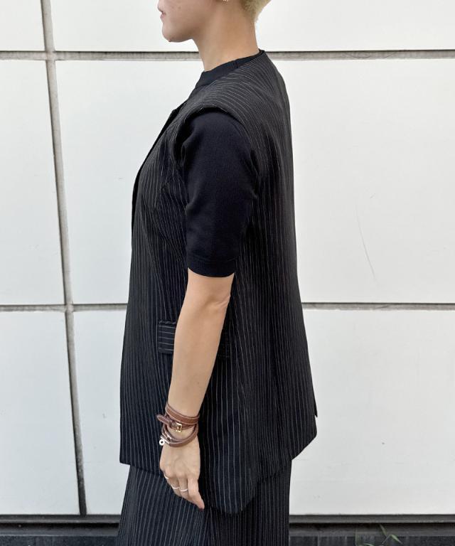 JENNE ジレ/ ブラック ピンストライプモダンジレ｜JENNE(ジェンヌ)公式通販：パリ