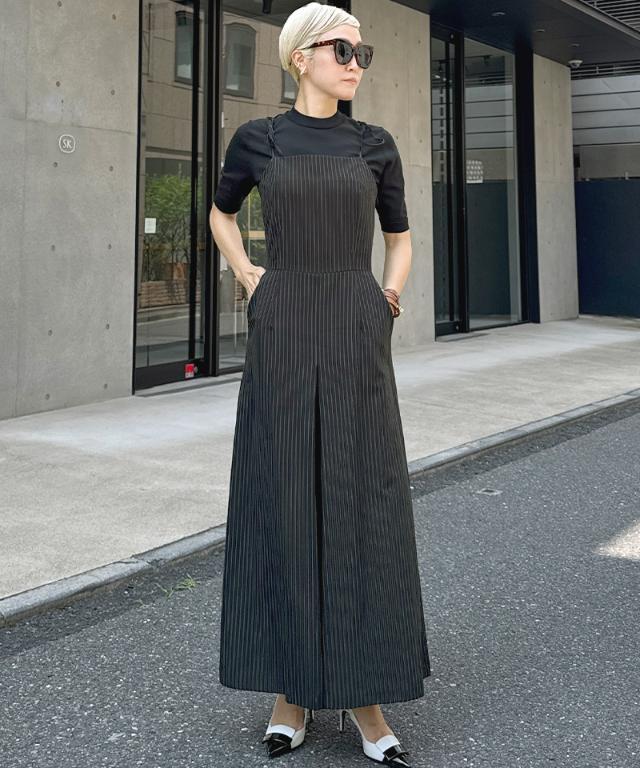 新品タグ付き　ジェンヌ　JENNE サロペット 肩紐リボンピンストライプサロペット｜JENNE(ジェンヌ)公式通販