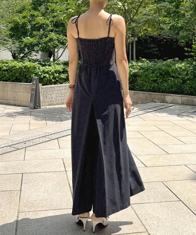 肩紐リボンピンストライプサロペット｜JENNE(ジェンヌ)公式通販：パリ