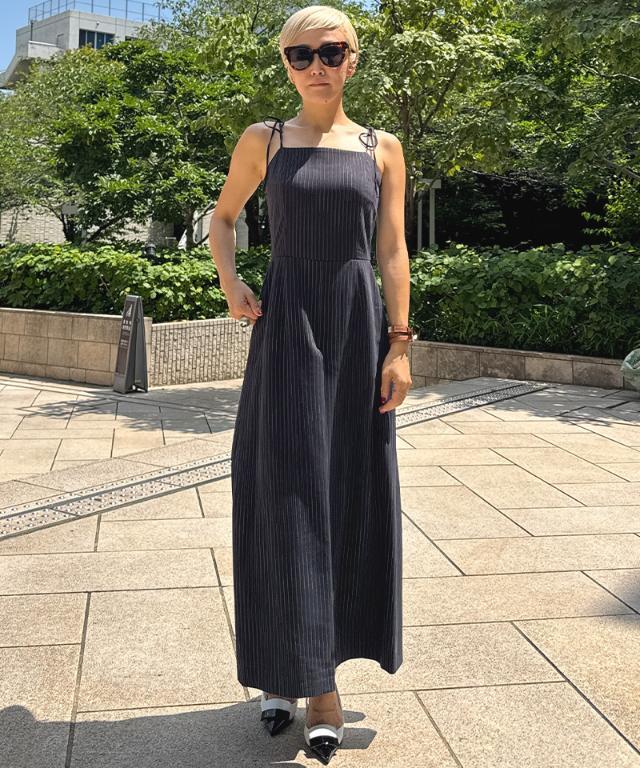 肩紐リボンピンストライプサロペット｜JENNE(ジェンヌ)公式通販：パリ