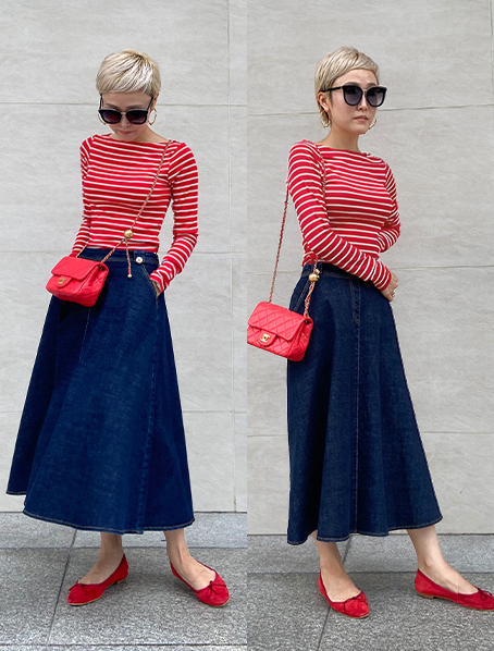 パリジェンヌフレアデニムスカート｜JENNE(ジェンヌ)公式通販：パリ  