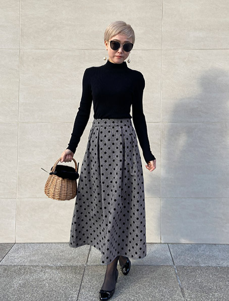 ウールフロッキードットスカート｜JENNE(ジェンヌ)公式通販：パリ  