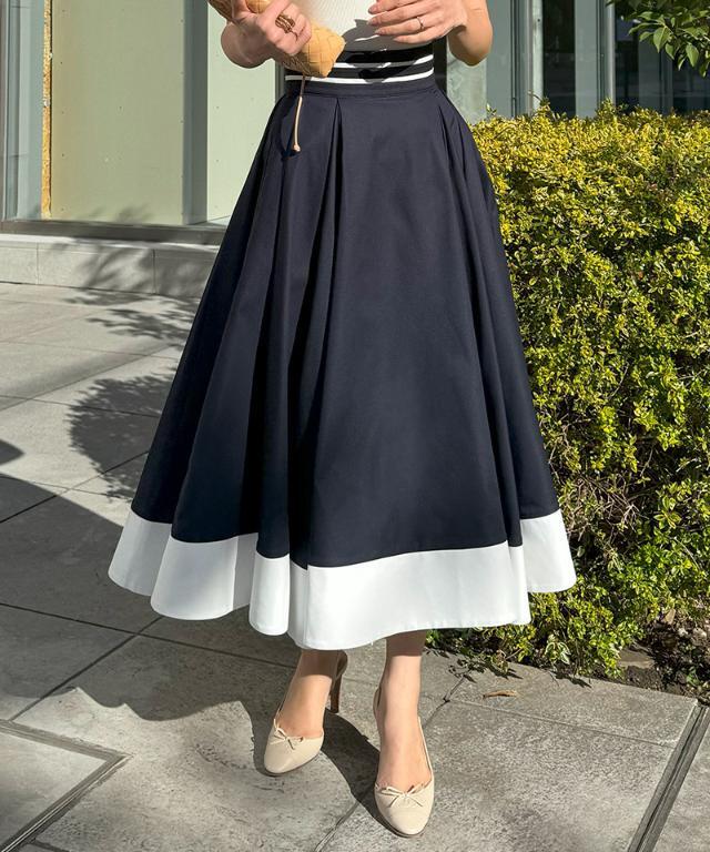 タックエレガント配色スカート｜JENNE(ジェンヌ)公式通販：パリ  