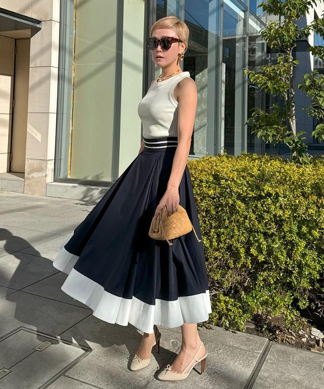 タックエレガント配色スカート｜JENNE(ジェンヌ)公式通販：パリ  