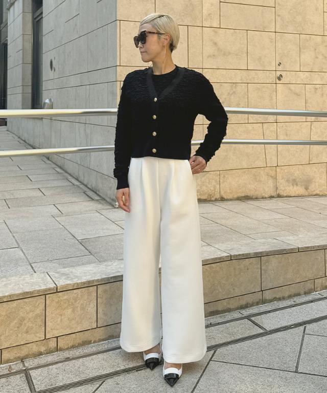 ☆新品タグ付☆イエナ☆IÉNA アイボリー カーディガン ノースリーブセット☆ 膨れジャガード風エアリーニットカーディガン｜JENNE(ジェンヌ