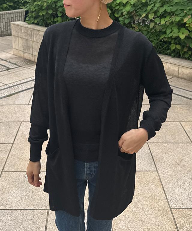 【美品】JOHNSTONS カシミヤ アシンメトリーカーディガン 黒 ウールカシミヤ Vネックカーディガン ショート 黒 – kuros.style