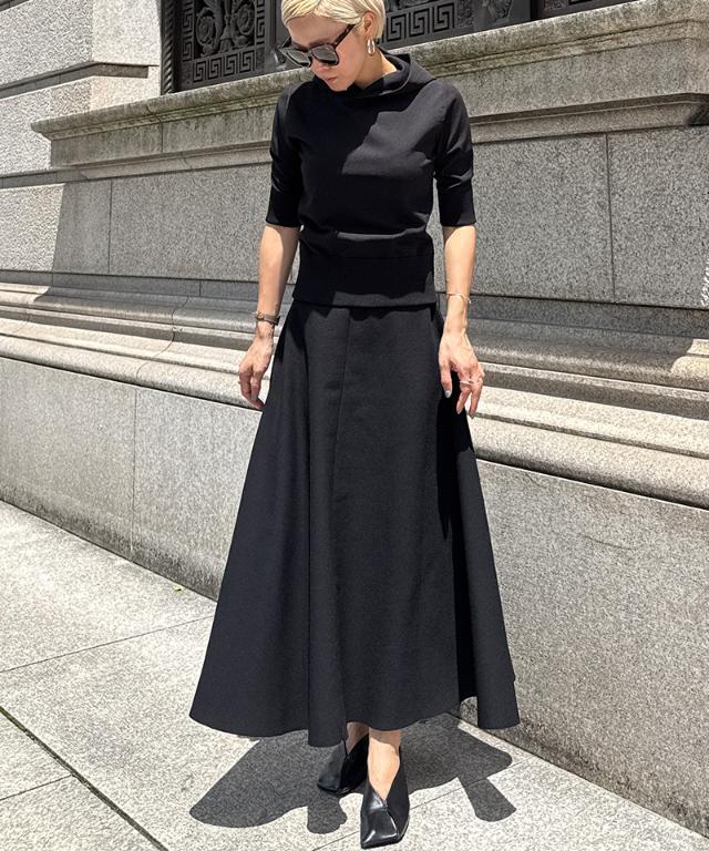 エアリーニットフレアスカート【UVカット・マシンウォッシャブル