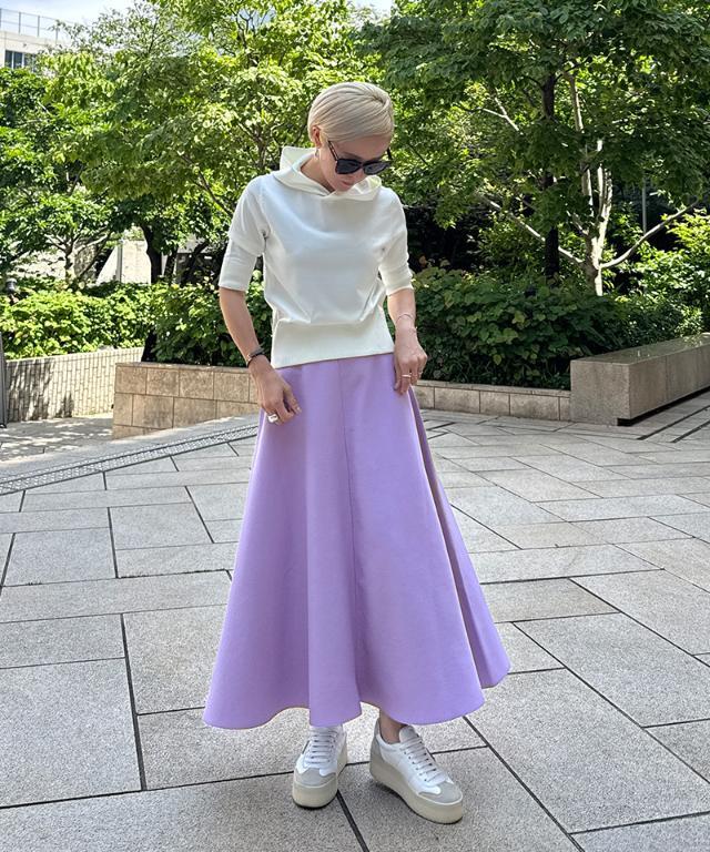 エアリーニットフレアスカート【UVカット・マシンウォッシャブル