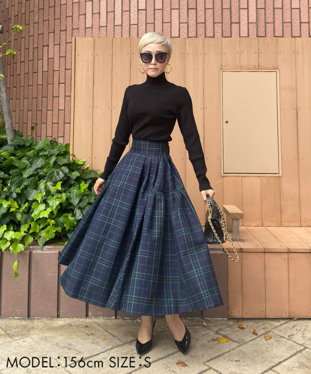 タータンチェック タックフレアスカート｜JENNE(ジェンヌ)公式通販  