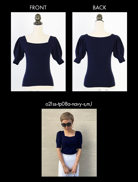 【GUMZZI】スクエアネックパブスリーブオールインワンto28852 スクエアネックトップス Square Neck Tops | FICTION TOKYO OF