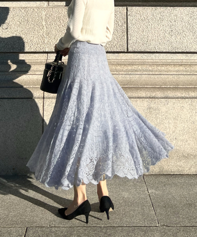 ニットレース フレアスカート｜JENNE(ジェンヌ)公式通販：パリジェンヌ  