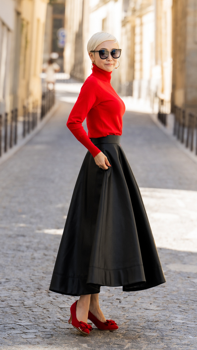 フェイクレザー フレアスカート｜JENNE(ジェンヌ)公式通販：パリ  