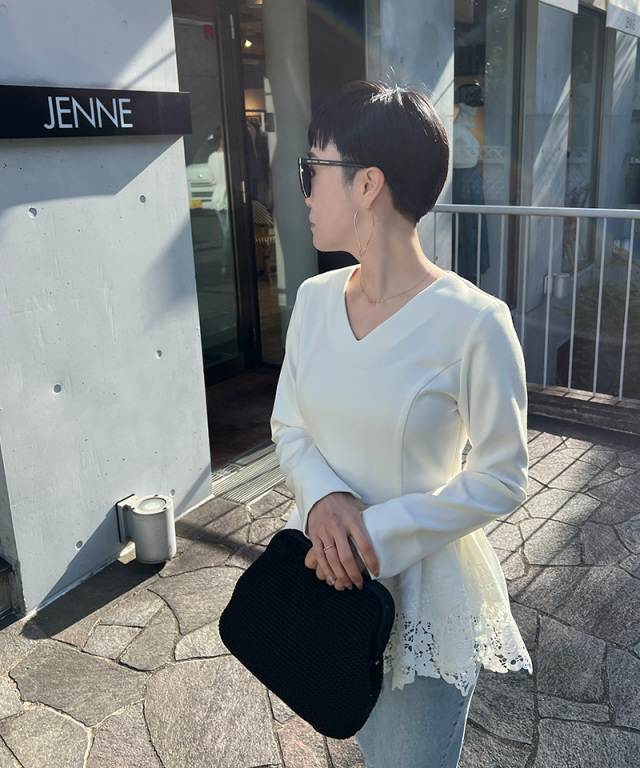 ペプラムレース ブラウス｜JENNE(ジェンヌ)公式通販：パリジェンヌの 