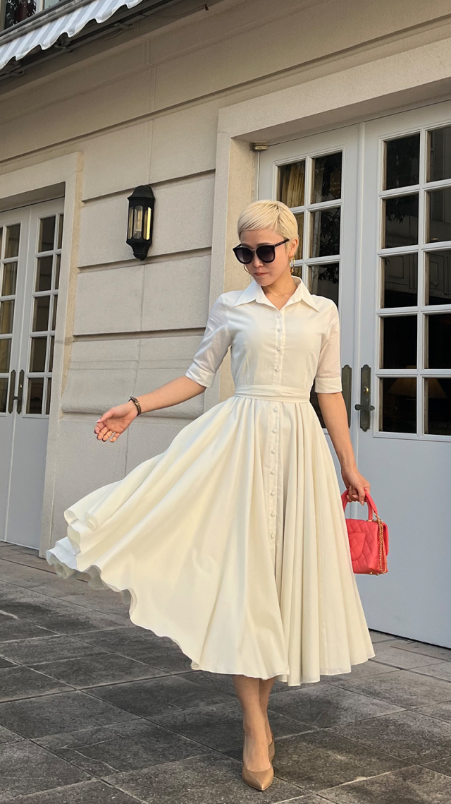 オードリールック 半袖フレアシャツワンピース｜JENNE(ジェンヌ)公式  