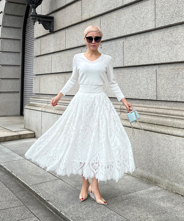 総レース タックフレンチスカート｜JENNE(ジェンヌ)公式通販：パリ  