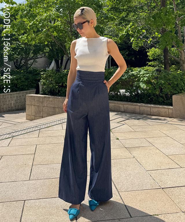 JENNE Mサイズ パンツ セール】美脚ニットワイドパンツ（その他パンツ）｜JENNE