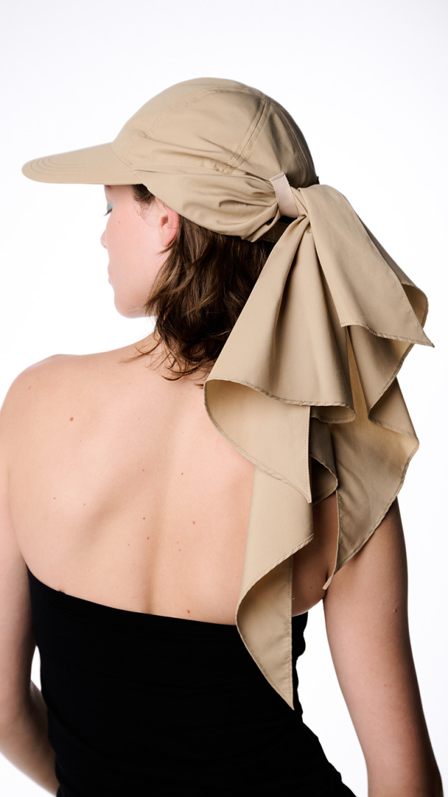 小顔見えドレープマルチウェイキャップ（撥水・UVカット）｜JENNE