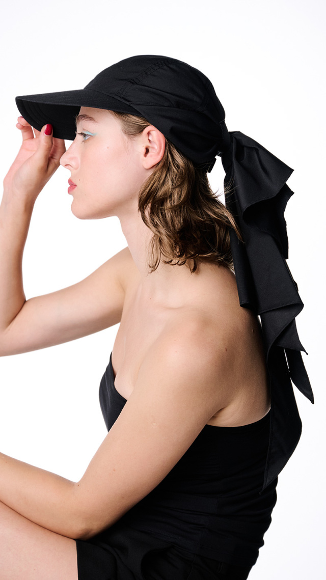 小顔見えドレープマルチウェイキャップ（撥水・UVカット）｜JENNE