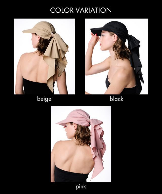 小顔見えドレープマルチウェイキャップ（撥水・UVカット）｜JENNE