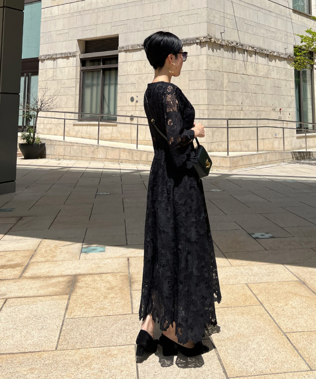 総レース8分フレア袖ワンピース｜JENNE(ジェンヌ)公式通販：パリ  