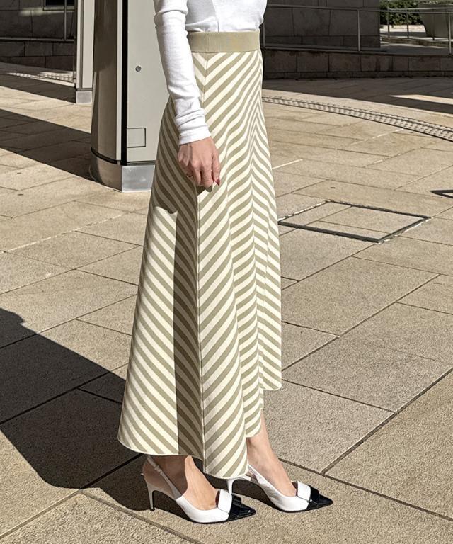 変形ストライプニットスカート｜JENNE(ジェンヌ)公式通販：パリ  