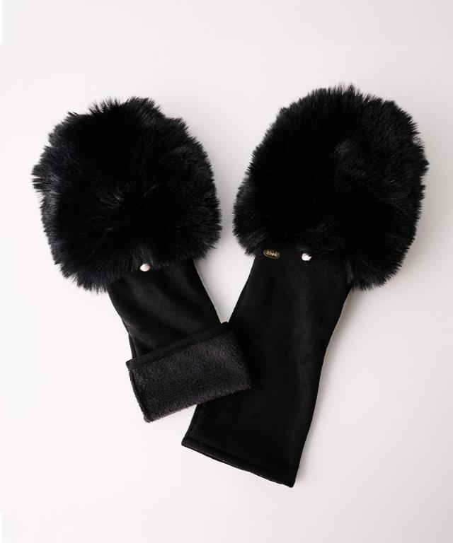 【新品タグ付】JENNEジェンヌ❤︎ エコファースエードグローブ 手袋ブラック エコファー付ミトングローブ|JENNE(ジェンヌ)公式通販:パリ