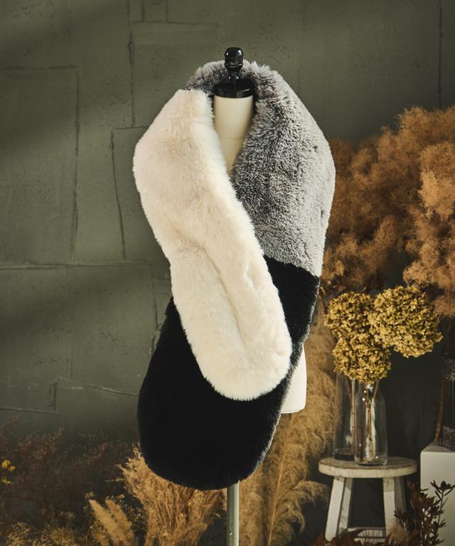 エコファーカラーブロックマフラー｜JENNE(ジェンヌ)公式通販