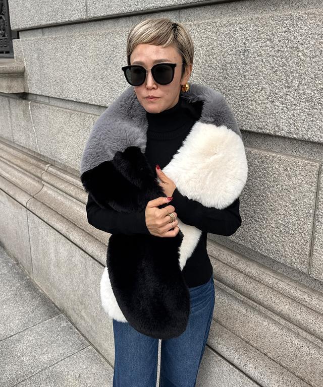 エコファーカラーブロックマフラー｜JENNE(ジェンヌ)公式通販