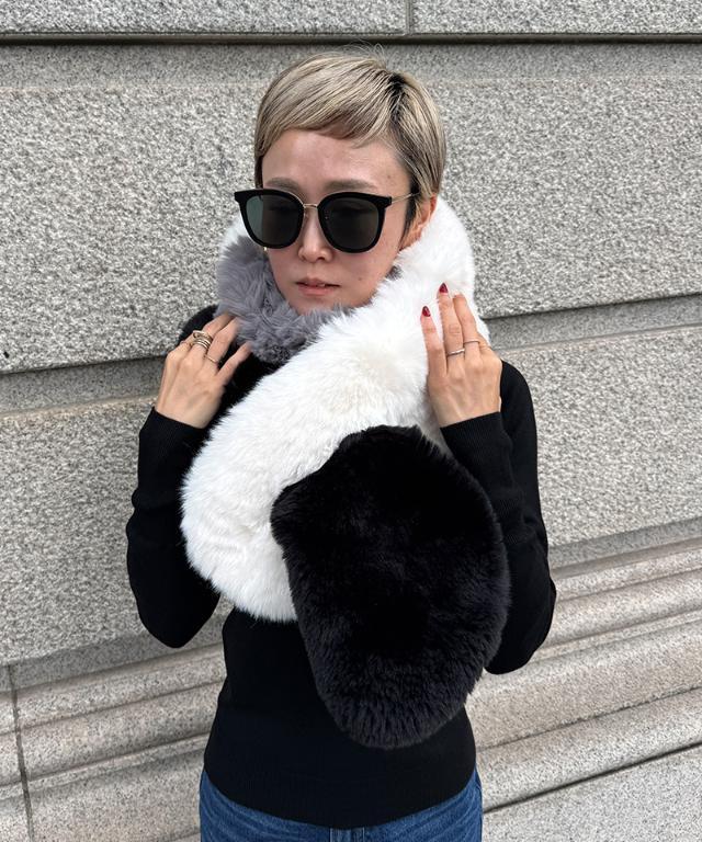 完売品　新品タグ付き　JENNE エコファーカラーブロックマフラー エコファーカラーブロックマフラー｜JENNE(ジェンヌ)公式通販：パリ